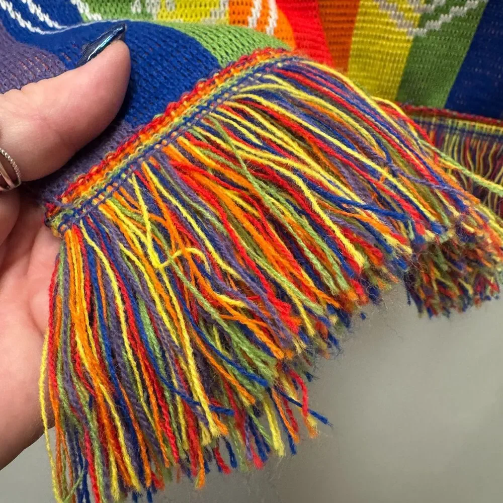 Official Ruffneck Salt Lake Real Soccer Team Pride Scarf Rainbow Knit Fringe MLS